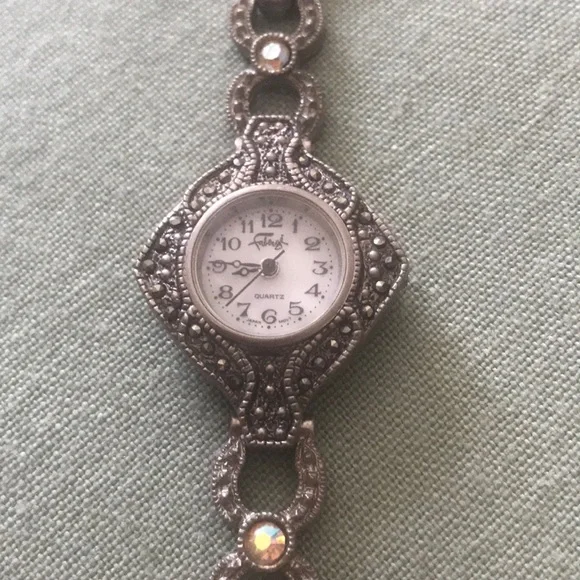 Fabergé Silver-Tone Marcasite Accent Ladies Bracelet Watch - Picture 2 of 3